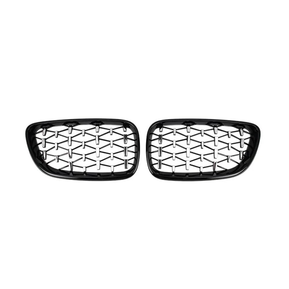 MLTLKPPVNG Diamond Car Front Niere Grill Racing Grill Silber Grills Glanz Schwarz Gitter Für BM&W Für 2 Serie F22 F23 F87 M2 2014-2017 2018 2019 Nieren Kühlergrill(Black Silver) von MLTLKPPVNG