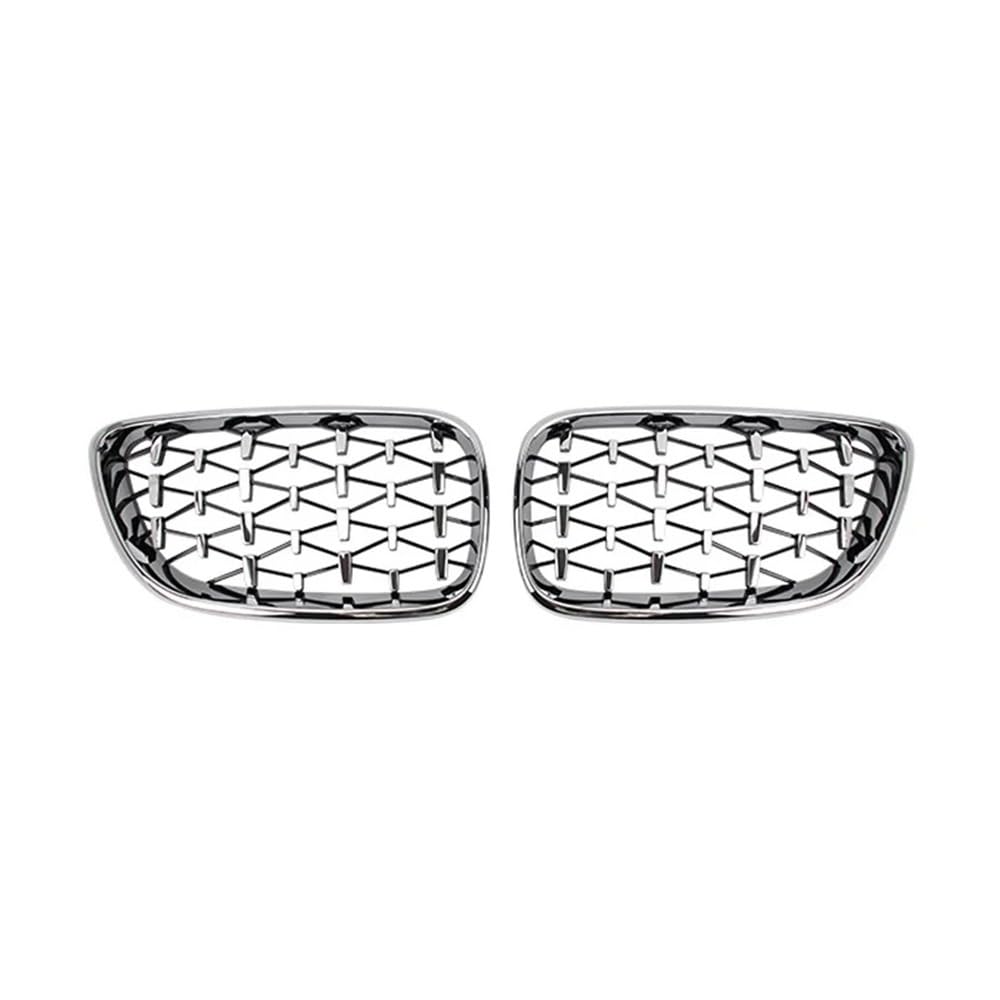 MLTLKPPVNG Diamond Car Front Niere Grill Racing Grill Silber Grills Glanz Schwarz Gitter Für BM&W Für 2 Serie F22 F23 F87 M2 2014-2017 2018 2019 Nieren Kühlergrill(Silver) von MLTLKPPVNG