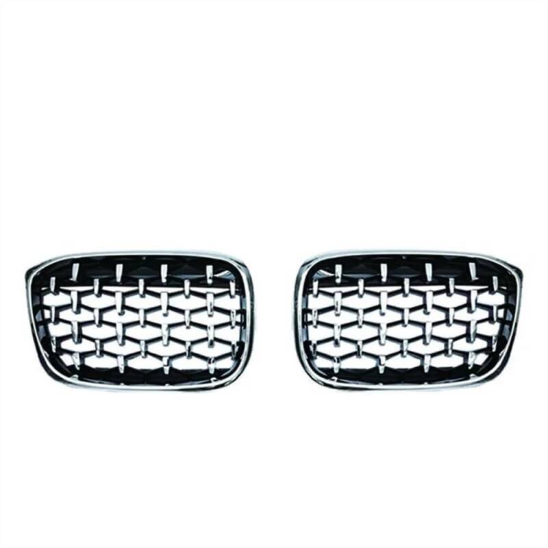 MLTLKPPVNG EIN Paar Auto-Frontstoßstangengrills Diamond Racing Grille Nierengrill Für BM&W Für X3 G01 G08 X4 G02 2018 2019 2020 2021 Meteor-Styling Nieren Kühlergrill(All Sliver) von MLTLKPPVNG