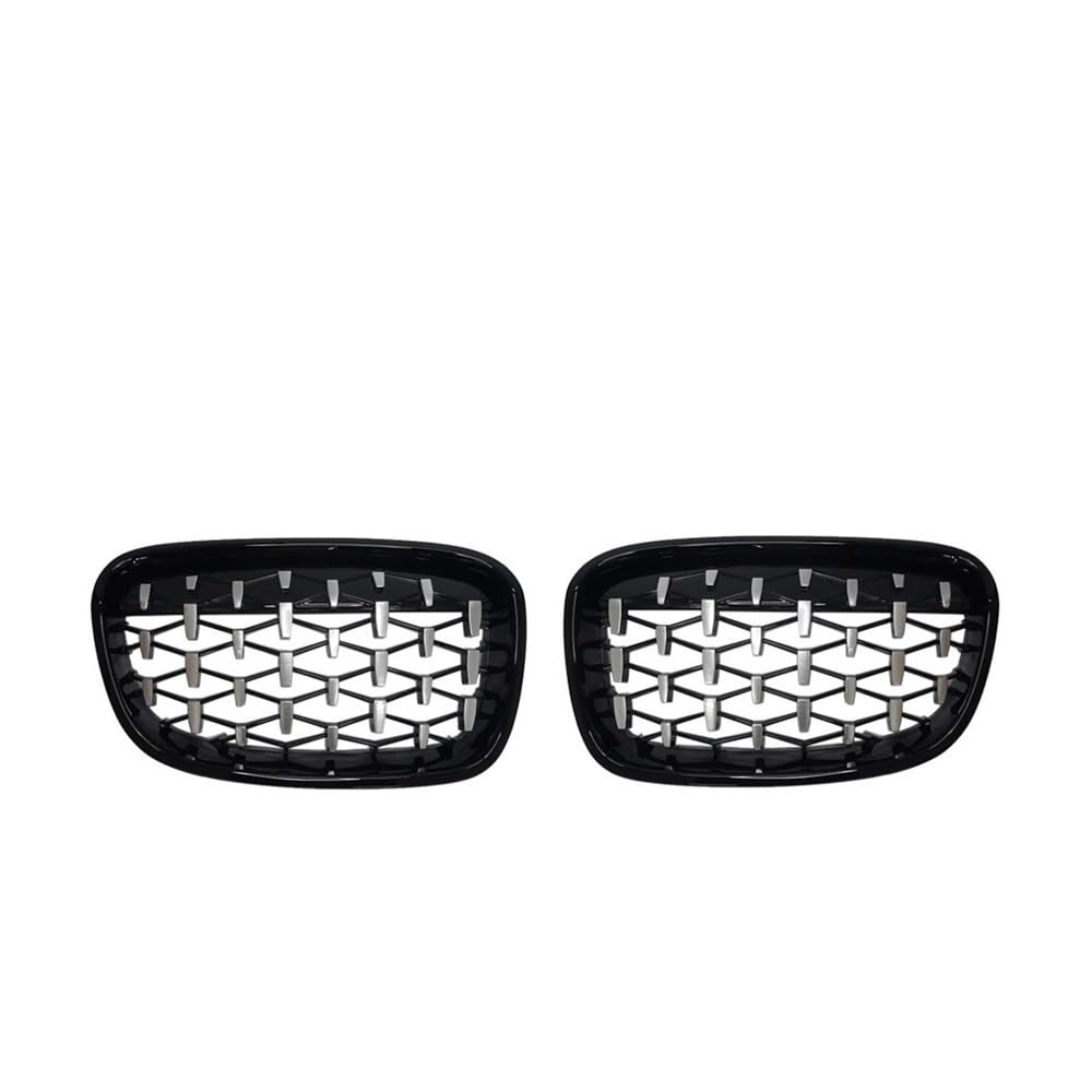 MLTLKPPVNG EIN Paar Diamond Grill Nieren-Renngitter Für BM&W Für 1 Serie F20 F21 116i 118i 2011 2012 2013 2014 Mesh Meteor Style Nieren Kühlergrill(Black and Silver) von MLTLKPPVNG