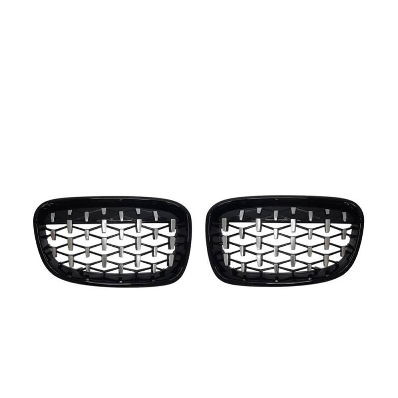 MLTLKPPVNG EIN Paar Diamond Grill Nieren-Renngitter Für BM&W Für 1 Serie F20 F21 116i 118i 2011 2012 2013 2014 Mesh Meteor Style Nieren Kühlergrill(Black and Silver) von MLTLKPPVNG