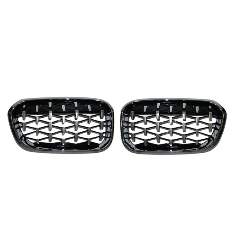 MLTLKPPVNG Für BM&W 1 Serie F20 F21 LCI 2016 2017 Auto Front Stoßstange Gitter Diamant Grill ABS Meteor Grills Nieren Ersatz Racing Grille Nieren Kühlergrill(Full Silver) von MLTLKPPVNG