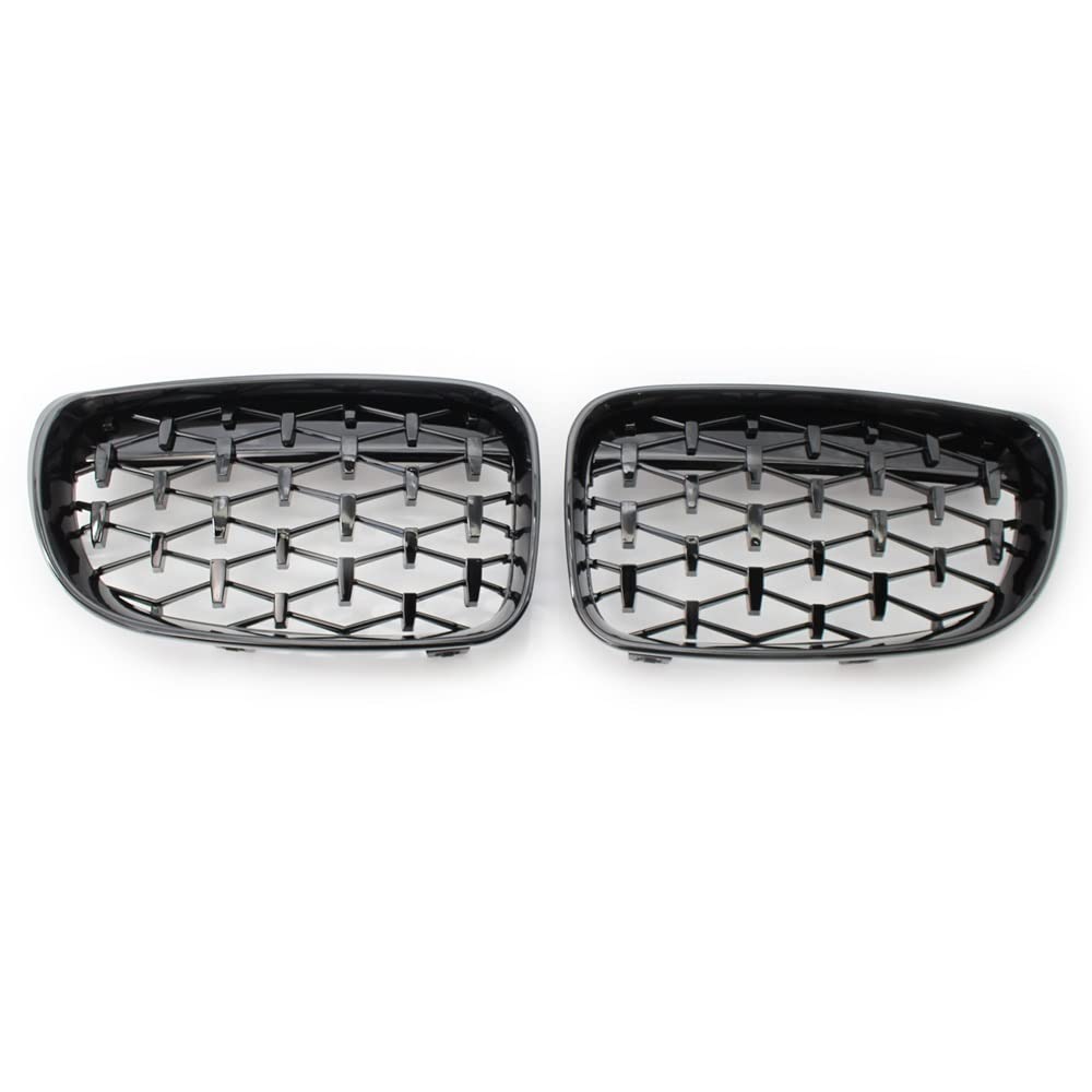 MLTLKPPVNG Für BM&W 1er E81 E82 E87 E88 LCI 2007 2008 2009 2010 2011 2012 2013 Racing Grills Glänzend Schwarz Vorne Niere Diamant Meteor Grille Grills Nieren Kühlergrill(Black) von MLTLKPPVNG