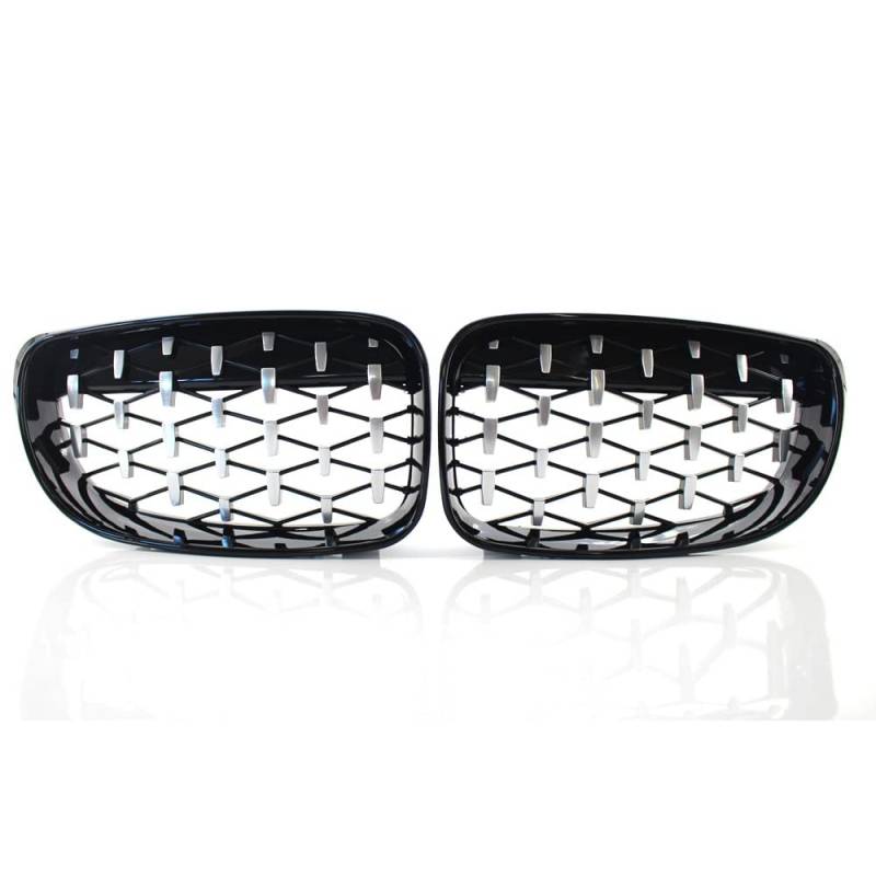 MLTLKPPVNG Für BM&W 1er E81 E82 E87 E88 LCI 2007 2008 2009 2010 2011 2012 2013 Racing Grills Glänzend Schwarz Vorne Niere Diamant Meteor Grille Grills Nieren Kühlergrill(Chrome and Black) von MLTLKPPVNG