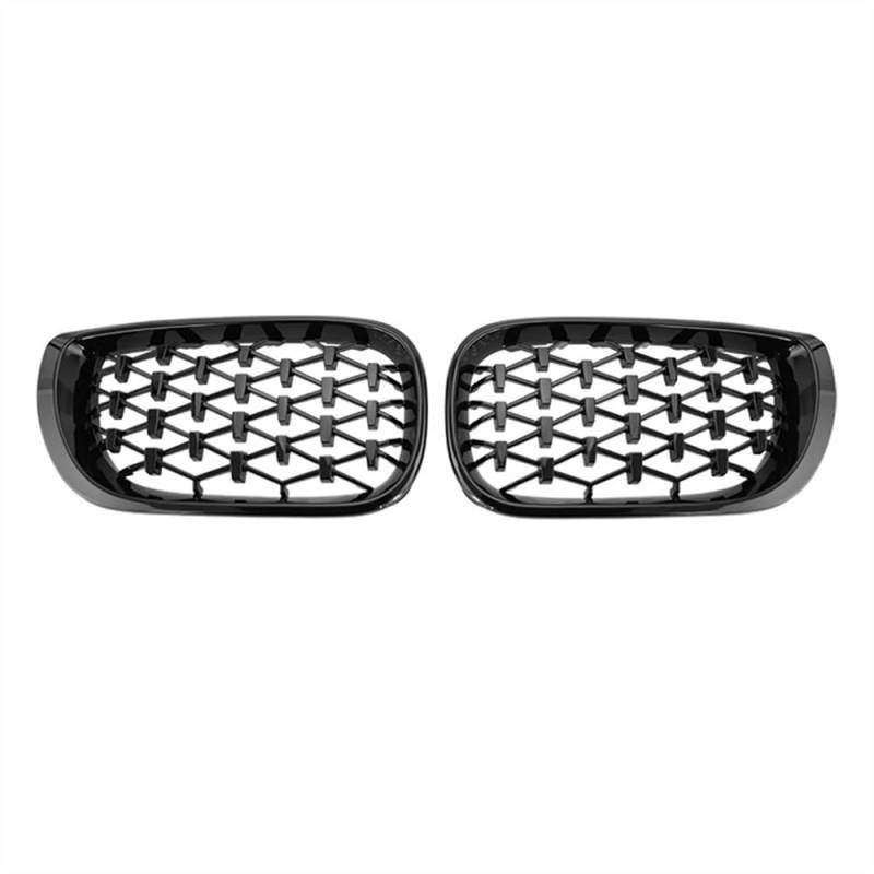 MLTLKPPVNG Für BM&W 3 Serie E46 318i 320i 325i Auto Front Niere Grills Diamant Grille Racing Grill 4 Tür 2002-2005 Auto ABS Styling Nieren Kühlergrill(Schwarz glänzend) von MLTLKPPVNG