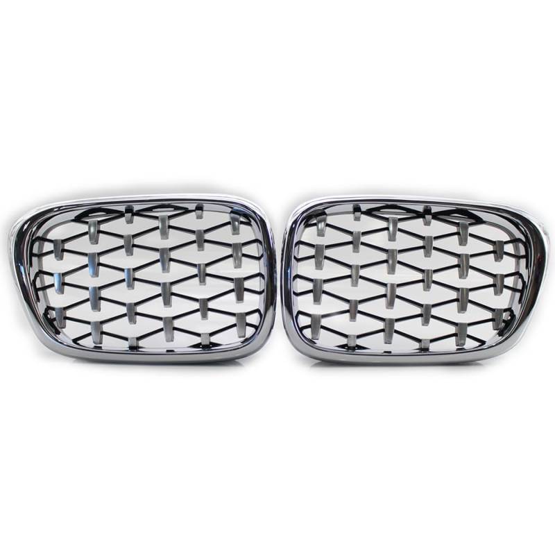 MLTLKPPVNG Für BM&W 3 Serie G20 G21 330i M3 340i 2019 2020 2021 2022 ABS Auto Diamant Auto Vorderen Stoßfänger Niere Grill Racing Grille Nieren Kühlergrill(All Silver) von MLTLKPPVNG