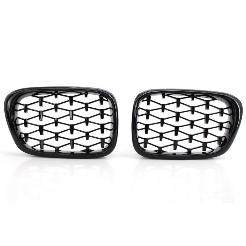 MLTLKPPVNG Für BM&W 3 Serie G20 G21 330i M3 340i 2019 2020 2021 2022 ABS Auto Diamant Auto Vorderen Stoßfänger Niere Grill Racing Grille Nieren Kühlergrill(Schwarz glänzend) von MLTLKPPVNG