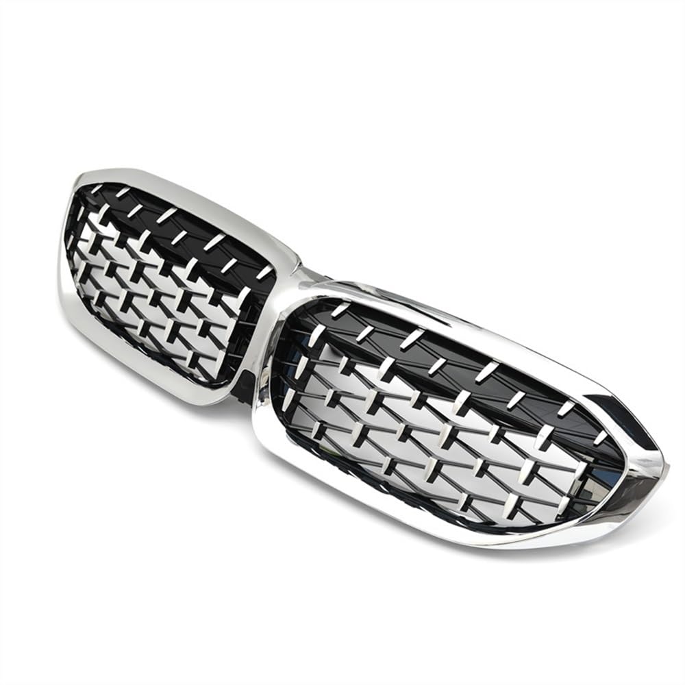 MLTLKPPVNG Für BM&W 3 Serie G20 G21 330i M3 340i 2019 2020 2021 2022 ABS Diamant Auto Vorderen Stoßfänger Niere Grill Racing Grille Nieren Kühlergrill(All Silver) von MLTLKPPVNG