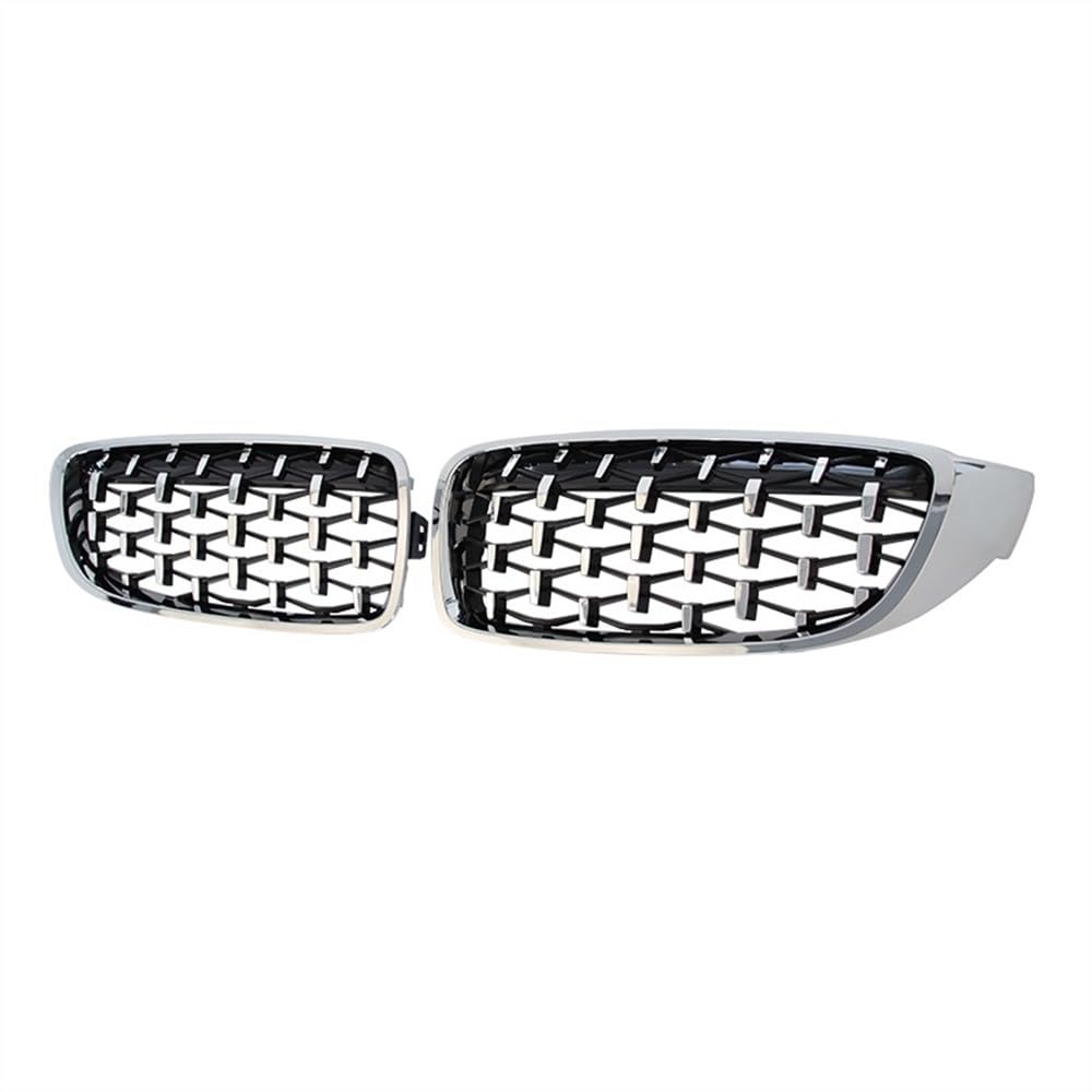 MLTLKPPVNG Für BM&W 4er F32 F33 F36 M3 F80 M4 F82 Diamond Car Front Bumper Grille Auto Grills Racing Grill Gitter 2012-2016 2017 2018 Nieren Kühlergrill(Silver) von MLTLKPPVNG