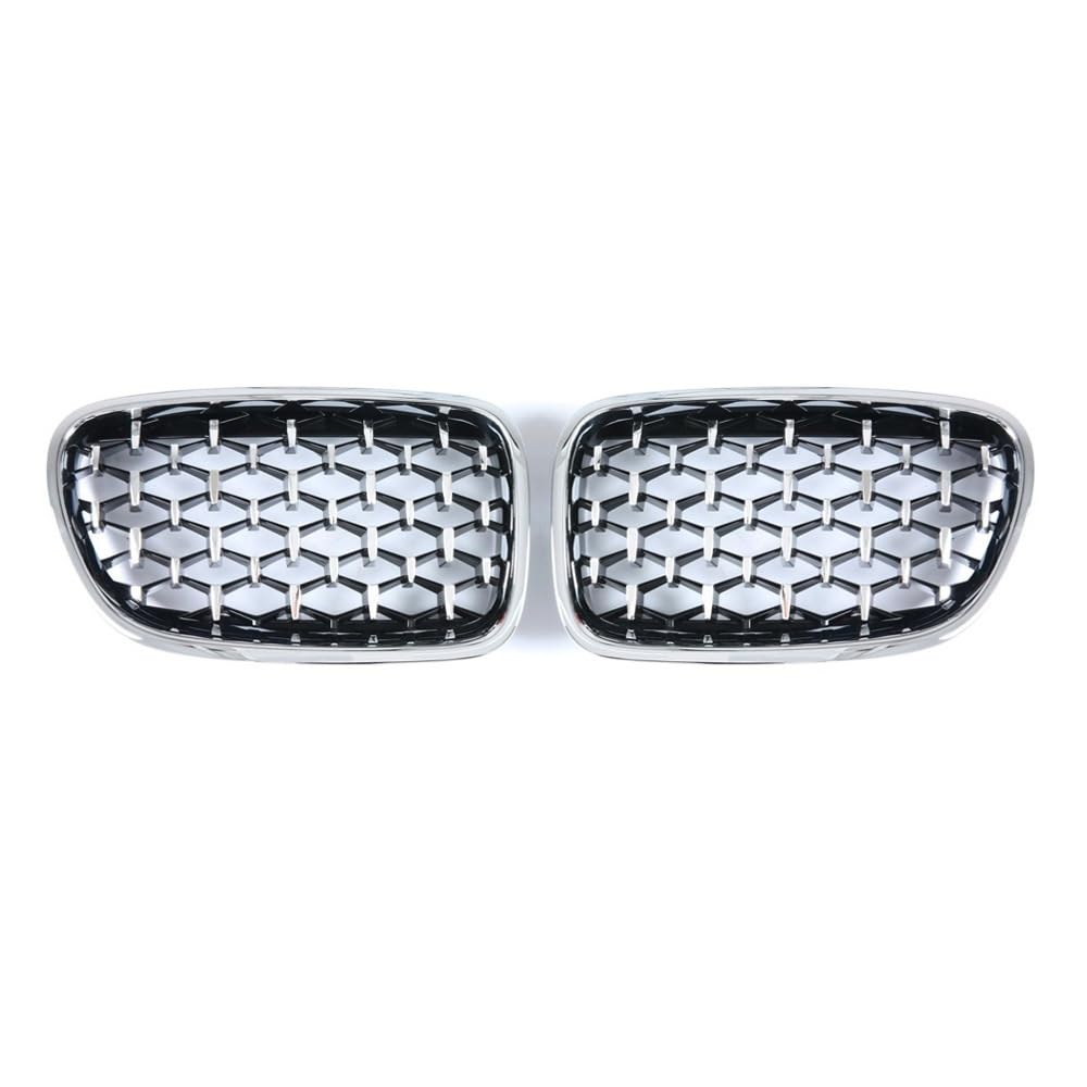 MLTLKPPVNG Für BM&W 5 Series GT F07 528i 535i 550i Diamant Frontstoßstange Nierengitter Grille Car Styling Racing Grills Auto Grill 2009-2017 Nieren Kühlergrill(All Silver) von MLTLKPPVNG