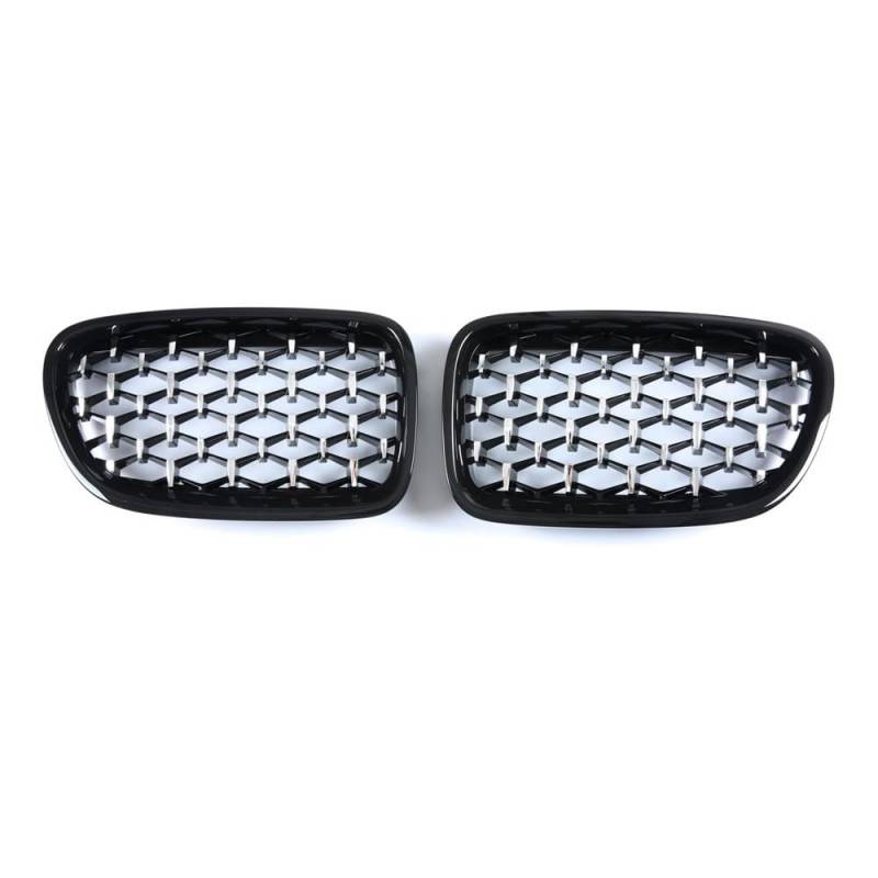 MLTLKPPVNG Für BM&W 5 Series GT F07 528i 535i 550i Diamant Frontstoßstange Nierengitter Grille Car Styling Racing Grills Auto Grill 2009-2017 Nieren Kühlergrill(Silver and Black) von MLTLKPPVNG