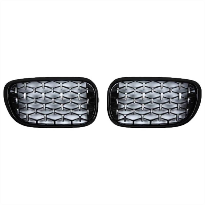 MLTLKPPVNG Für BM&W 7 Series G11 G12 730li 740li 2016 2017 2018 2019 Auto ABS Teile Diamant Grill Auto Vorderen Stoßfänger Nieren Grille Racing Grills Nieren Kühlergrill(Black Silver) von MLTLKPPVNG