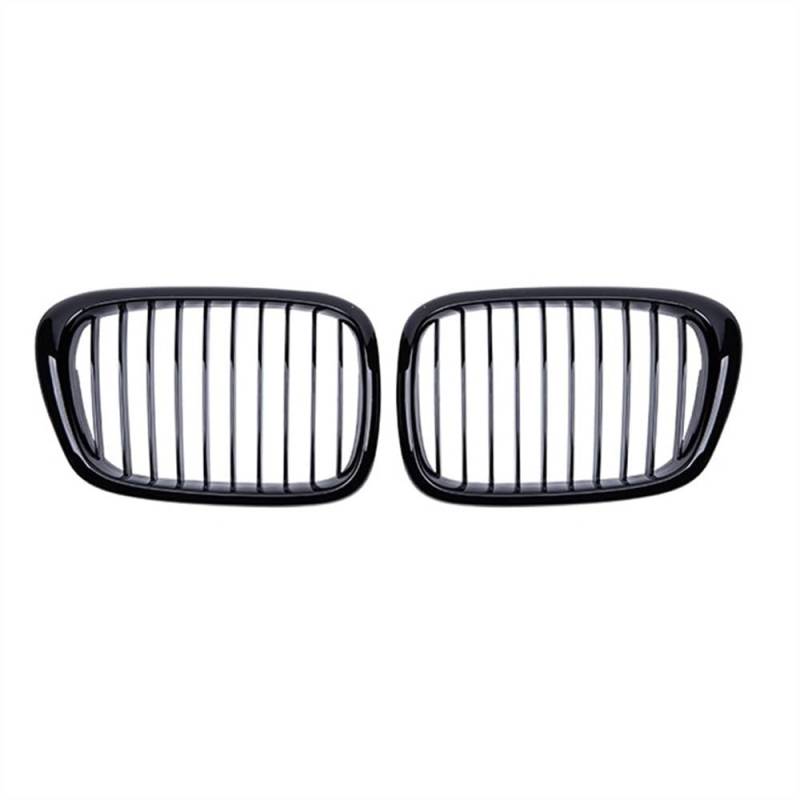 MLTLKPPVNG Für BM&W E39 5 Serie 1999 2000 2001 2002 2003 Auto ABS Gitter Glanz Schwarz Auto Front Grill Stoßstange Haube Grille Niere Racing Grills Nieren Kühlergrill(Matt-schwarz) von MLTLKPPVNG