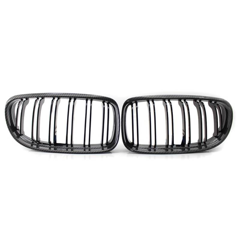 MLTLKPPVNG Für BM&W E90 E91 3er-Serie 320i 325i 328i 330i 2009 2010 2011 2012 EIN Paar Auto-Frontstoßstangengrill Karbonfaser-Look Vorderer Nierengrill Nieren Kühlergrill(Kohlefaser) von MLTLKPPVNG