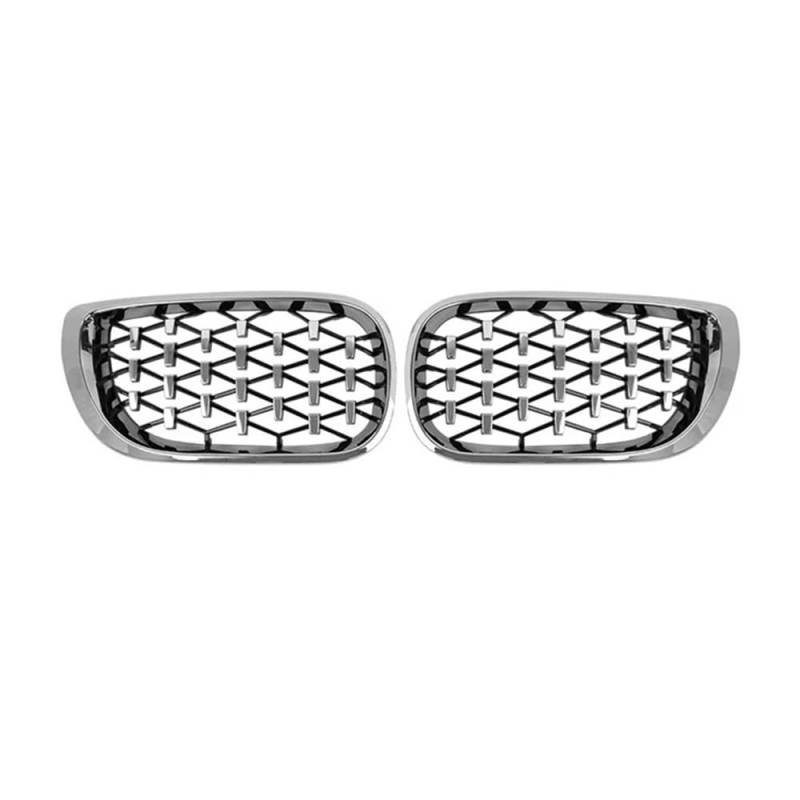 MLTLKPPVNG Für BM&W Für 3er E46 318i 320i 325i 4 Türer 2002-2005 Auto Front Nierengrill Diamantgrill Renngrill Auto ABS Styling Gitter Nieren Kühlergrill(All Silver) von MLTLKPPVNG