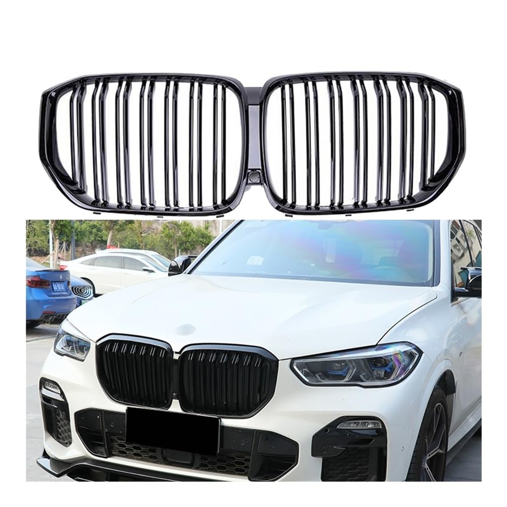 MLTLKPPVNG Für BM&W Für X5 G05 Für XDrive30i Für XDrive40i Für XDrive30d 2019 2020 Glanz Schwarz Front Stoßstange Nieren Grill Gitter Nieren Kühlergrill von MLTLKPPVNG