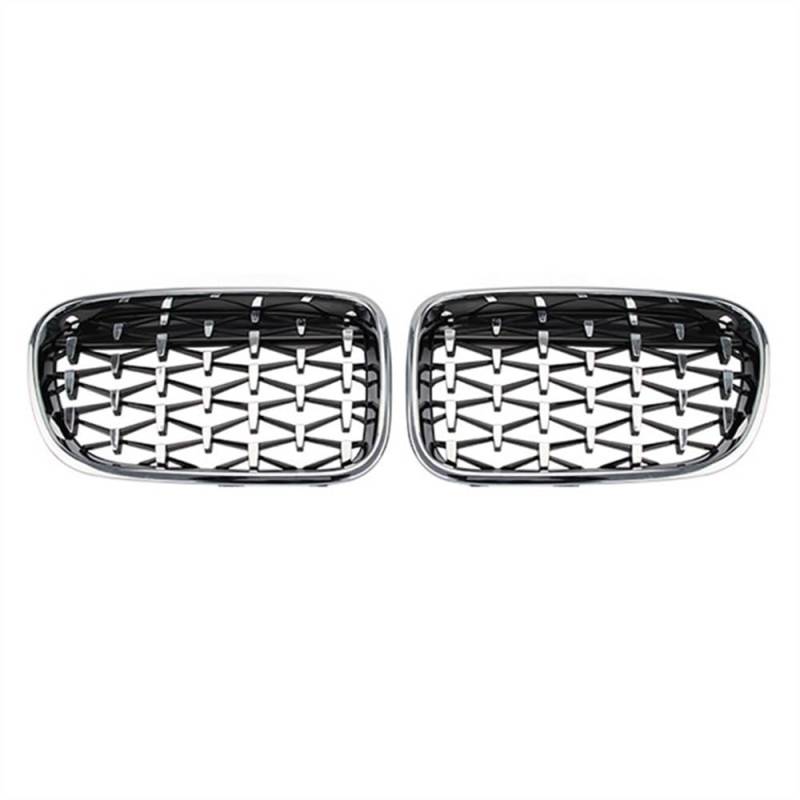 MLTLKPPVNG Für BM&W X3 F25 2011 2012 2013 Diamantgrill Racing Grills Auto Fronthaube Nierengrill Gitter Schwarz Auto Styling Zubehör Nieren Kühlergrill(Silver) von MLTLKPPVNG