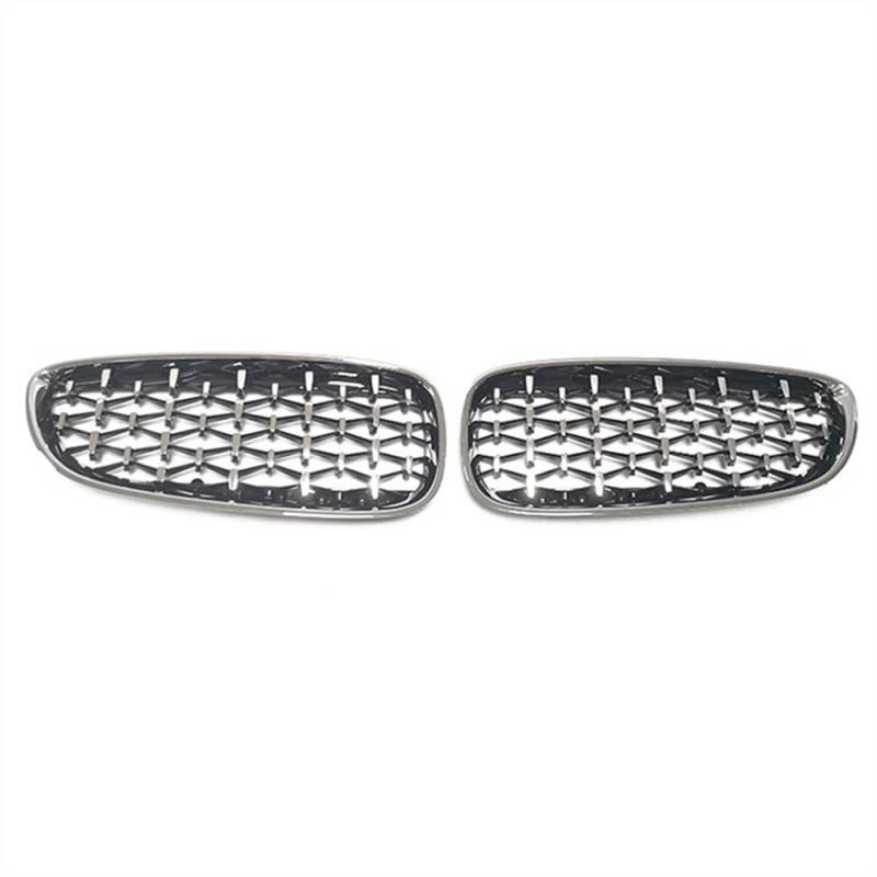 MLTLKPPVNG Für BM&W Z4 E89 Diamant Grill Auto Vorderen Stoßfänger Niere Grill Racing Grills 2009-2016 ABS Grille Auto Zubehör Glänzend Nieren Kühlergrill(Full Silver) von MLTLKPPVNG