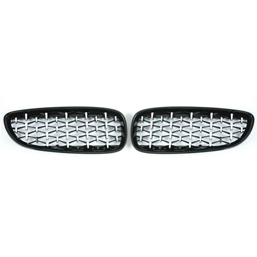 MLTLKPPVNG Für BM&W Z4 E89 Diamant Grill Auto Vorderen Stoßfänger Niere Grill Racing Grills 2009-2016 ABS Grille Auto Zubehör Glänzend Nieren Kühlergrill(Silver and Black) von MLTLKPPVNG