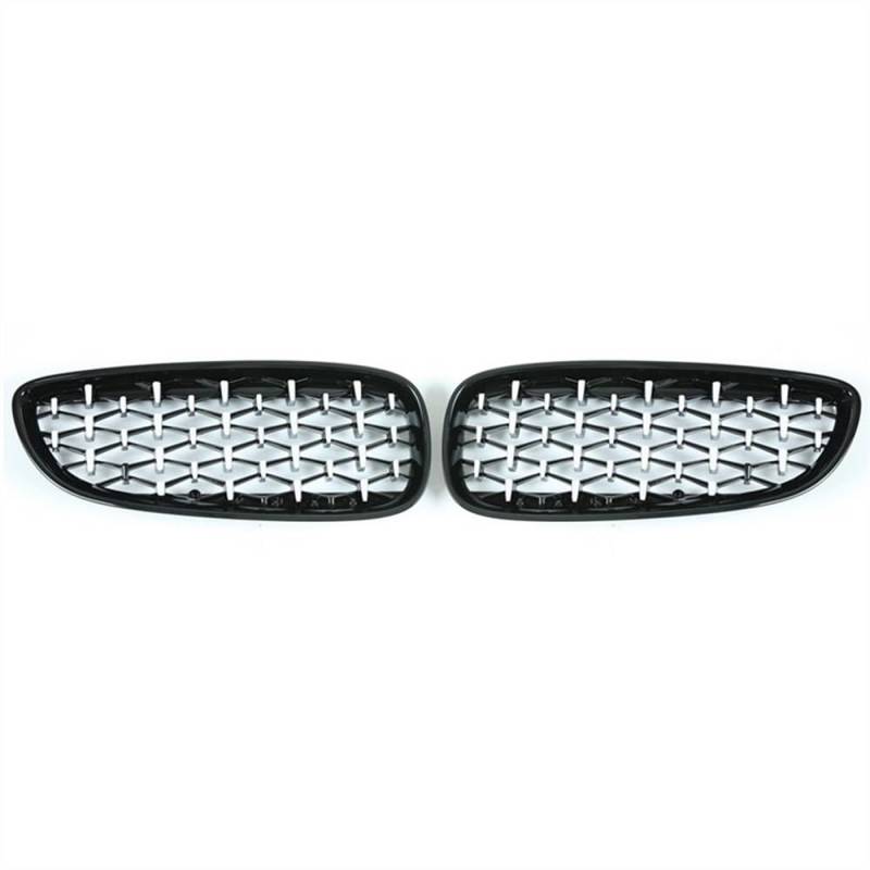 MLTLKPPVNG Für BM&W Z4 E89 Diamant Grill Auto Vorderen Stoßfänger Niere Grill Racing Grills 2009-2016 ABS Grille Auto Zubehör Glänzend Nieren Kühlergrill(Silver and Black) von MLTLKPPVNG