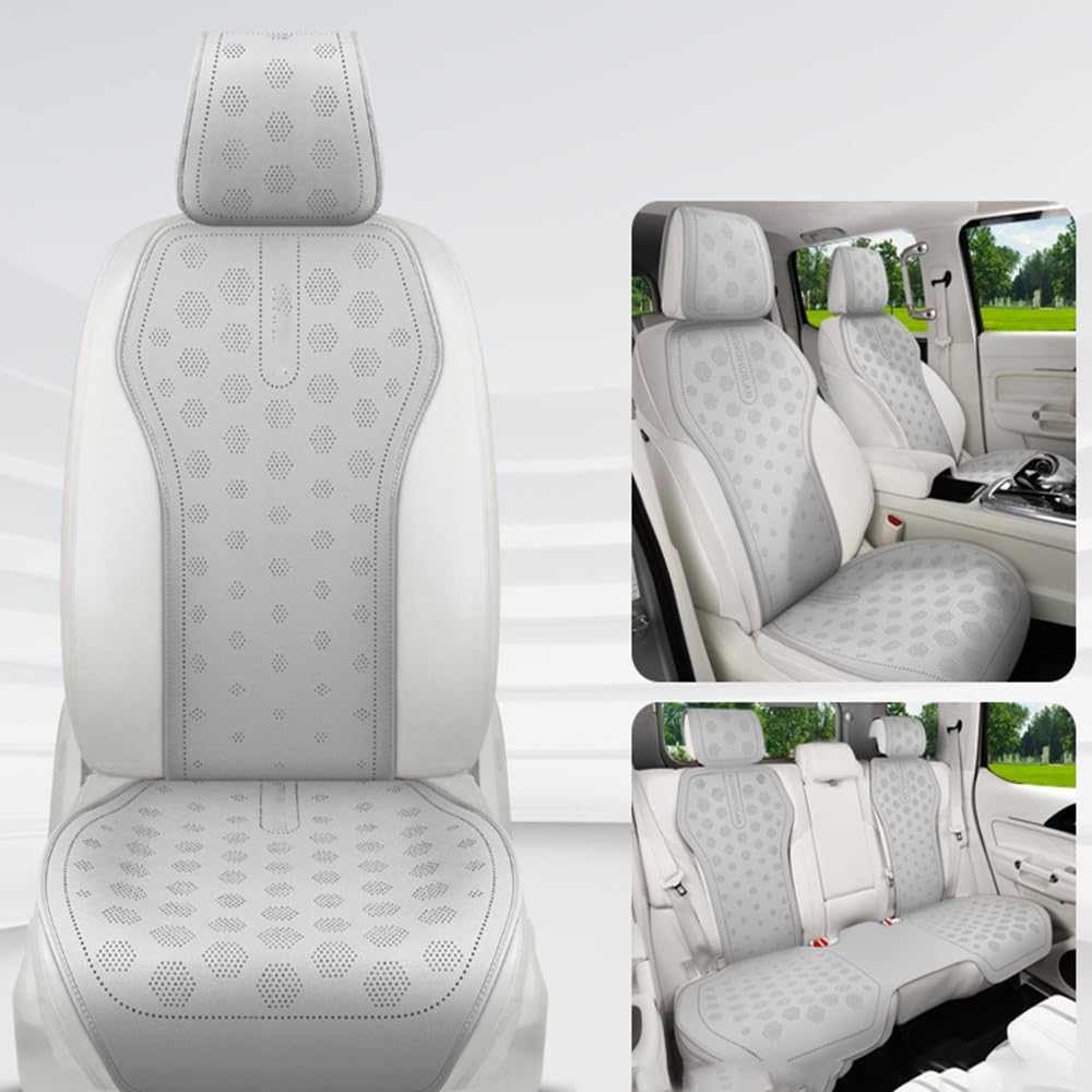 MLVVHK Sitzkissen Auto für Hyundai Elantra 2021+ fünf Sitze, Gel Sitzkissen Atmungsaktiv Vordersitze Orthopädisches Autositzkissen Anti Rutsch Stuhlkissen,D/Grey von MLVVHK