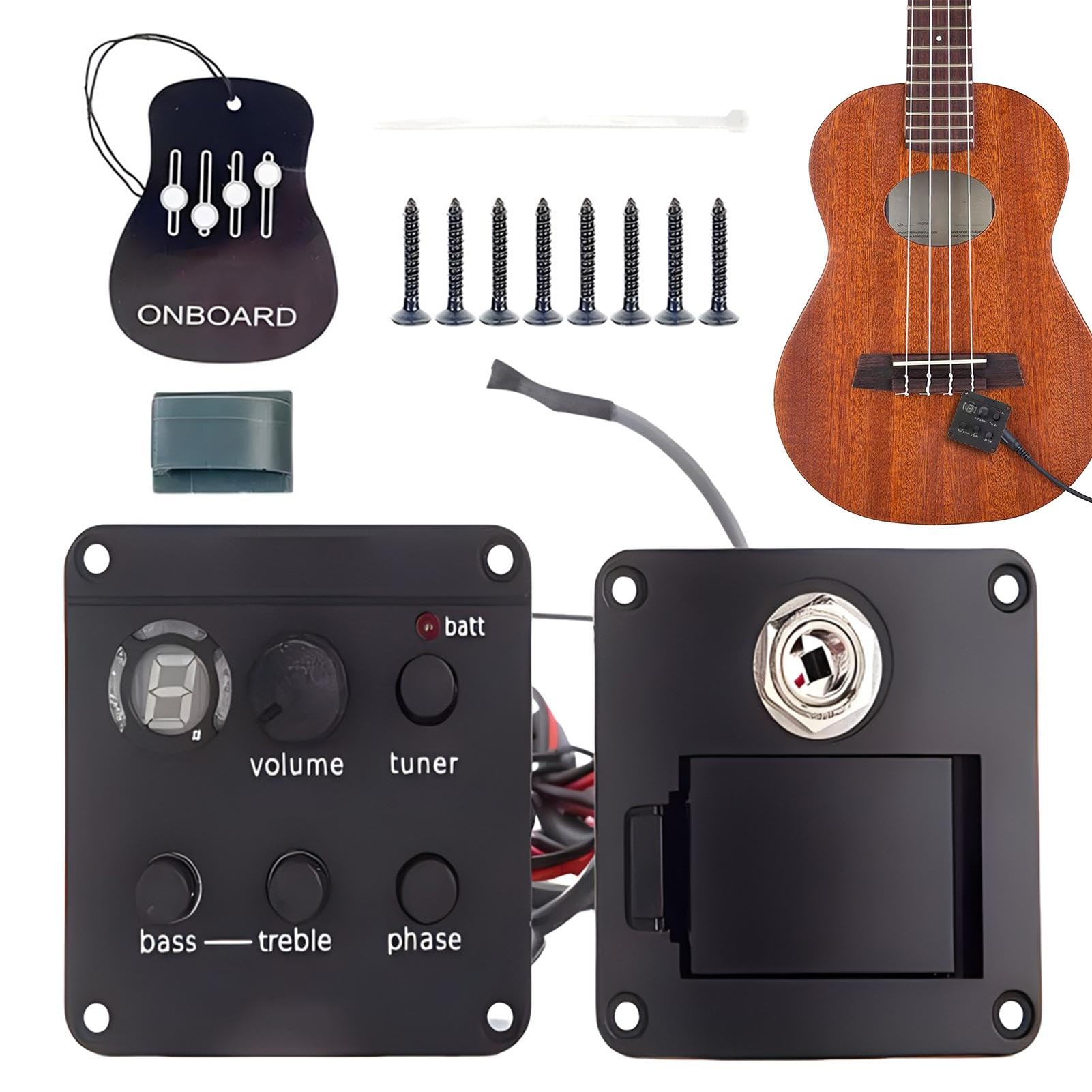 MLqkpwy Tonabnehmer für Folkloregitarre,Tonabnehmersystem für Gitarre - Lautstärkeregler-Vorverstärker Folklore-Gitarren-Tonabnehmersystem | Multifunktionales Volume Tone Tuner Kit von MLqkpwy