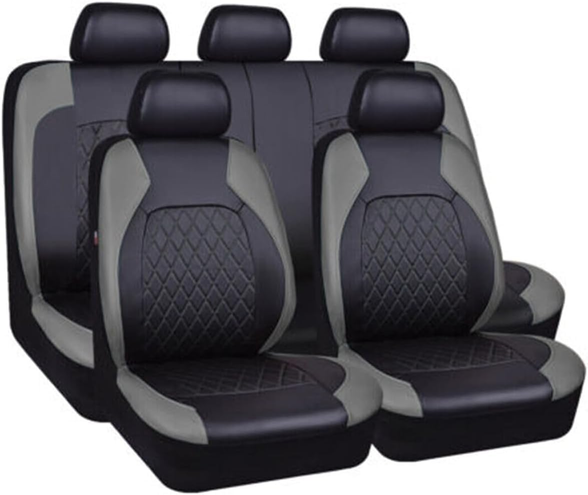 MMHGFIR Auto Leder Sitzbezüge, für VW ID.4 Pure/Pro/GTX 2020 5 Sitzer Wasserdicht Atmungsaktiv Leder Autositzbezug Vorne Hinten Schonbezüge Innenraum Zubehör,A von MMHGFIR