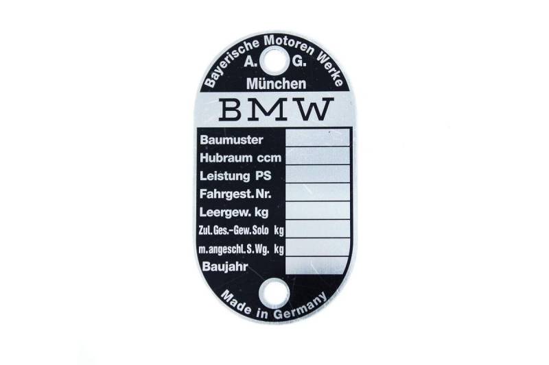 Typenschild passend für BMW R25 bis R69S von MMM