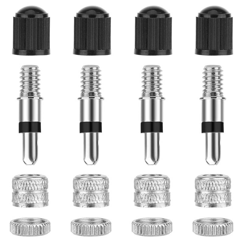 MMOBIEL 16-TLG. Dunlop Ersatz-Radventilsatz-Blitzventil - Holländisches Ventil, inkl. Ventileinsatz, Dichtring, Ventilring und Ventilkappen von MMOBIEL