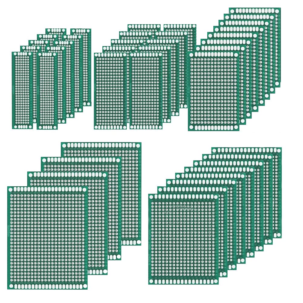 MMOBIEL 40 Stk. PCB-Lochraster Leiterplatten Doppelseitig Prototyp-Kit Universal-Set kompatibel mit Arduino Kits und mit elektronischen Projekten DIY. von MMOBIEL