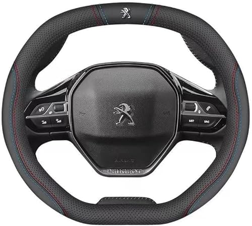 Auto Lenkradhülle für Peugeot 208 308 2008 SW 5008 GT Line Rifter 2016-2022, Lenkrad Abdeckung Lenkradschoner Lenkradbezug Auto Zubehör rutschfest Atmungsaktiv Bequem von MMPZZ