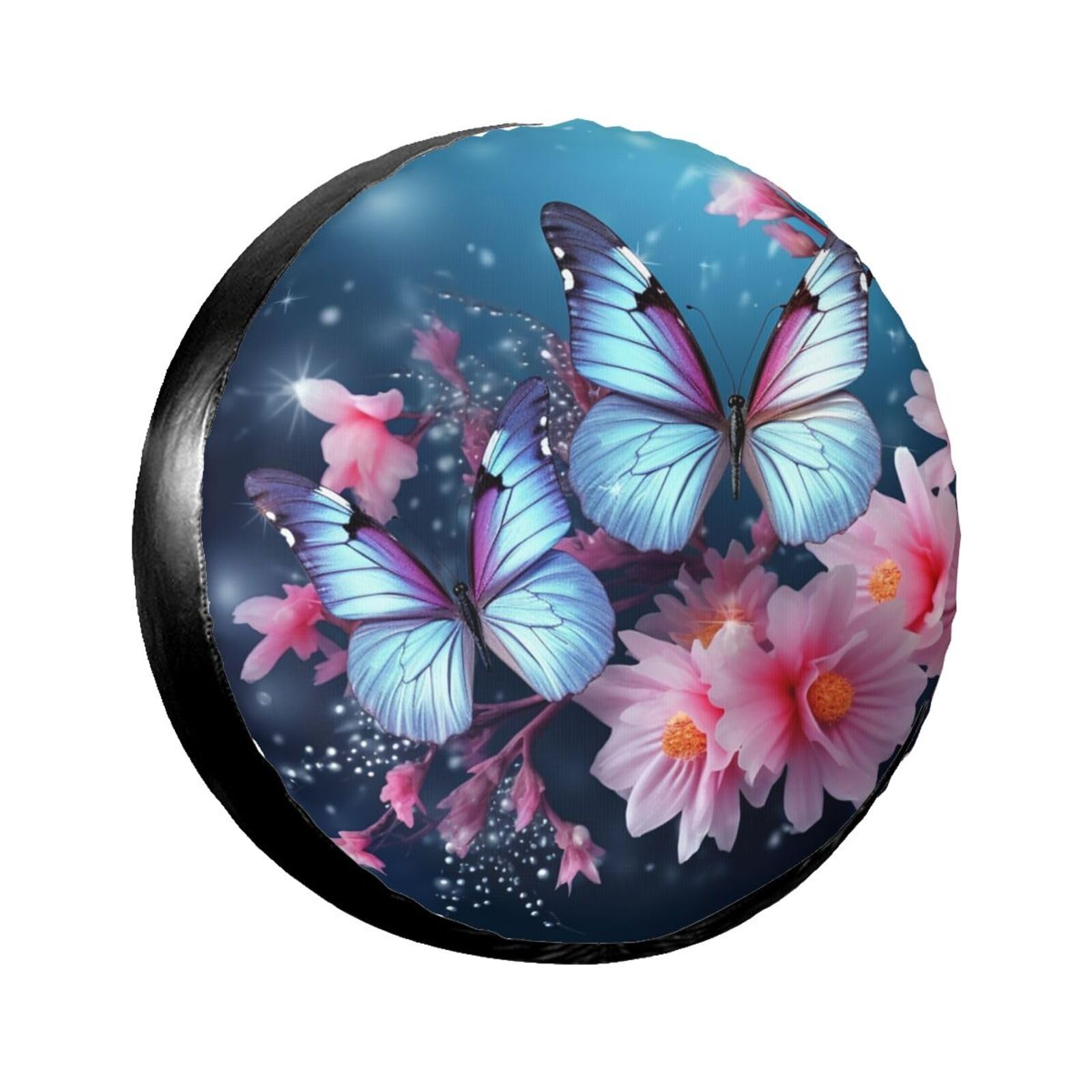 Butterfly Blossoms Reifenabdeckung, wasserdicht, staubdicht, sonnenfest, Ersatzradabdeckung, geeignet für Anhänger, SUV, LKW usw. 40,6 cm (16 Zoll) von MMSJSBVY