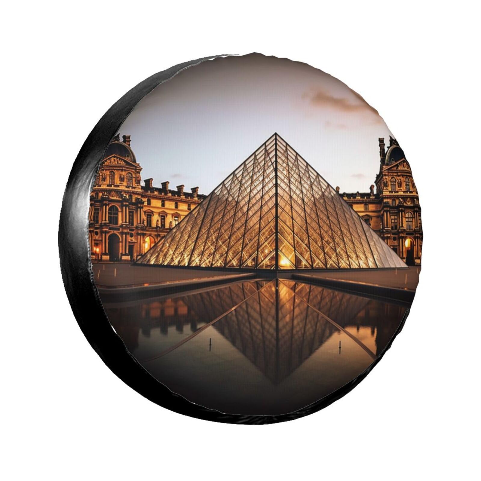 Louvre Museum In Paris Reifenabdeckung, wasserdicht, staubdicht, sonnenfest, Ersatzradabdeckung, geeignet für Anhänger, SUV, LKW usw. 43.2 cm von MMSJSBVY