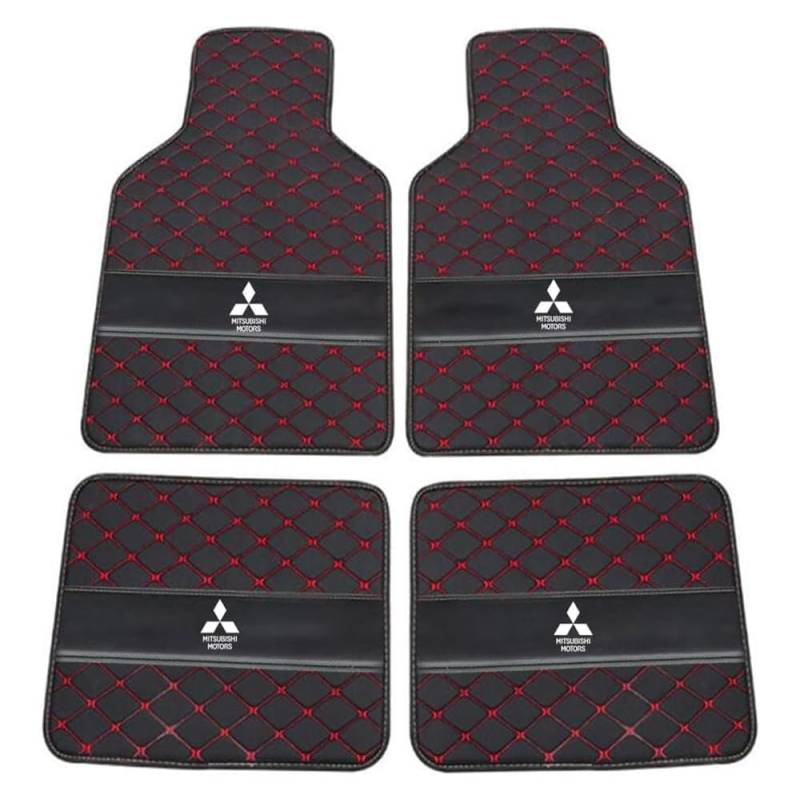 4 Stück Leder Auto-Fussmatten für Mitsubishi Eclipse Cross PHEV 2021,Teppich Matten Vorne Hinten Allwetter Wasserdicht Anti-Rutsch Bodenmatten,Schutz Teppich Innenzubehör,C von MNBVGHH