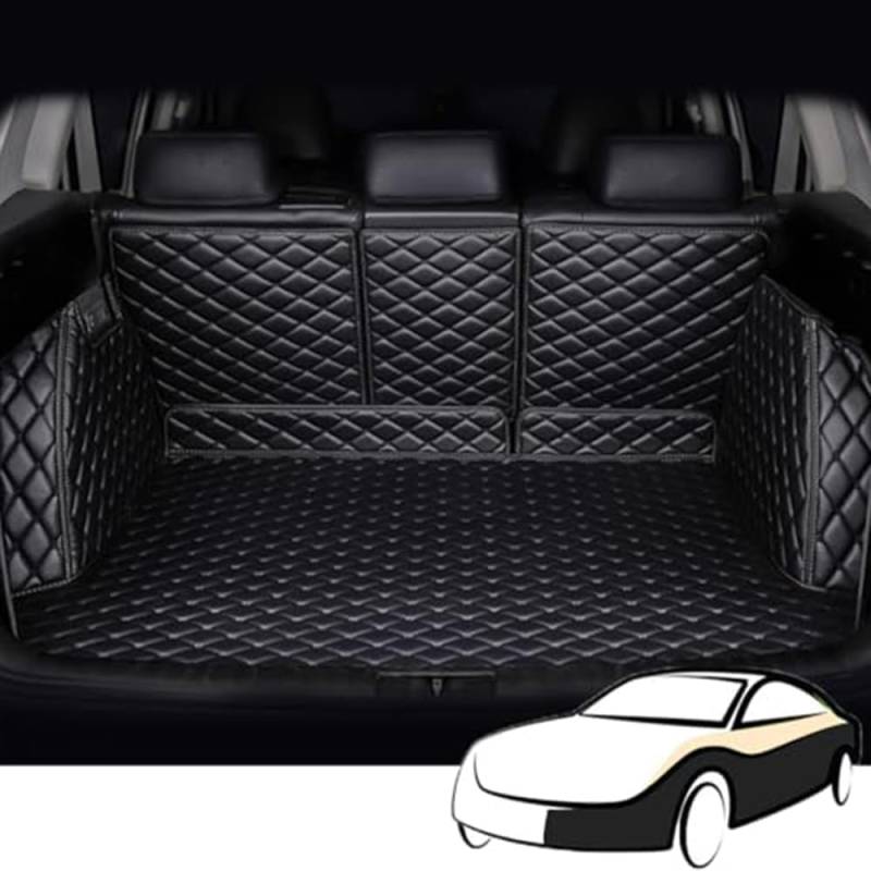 Auto Leder Kofferraummatte, für Hyundai New SantaFe 2006-2012 (seven seats) Langlebiges Wasserdicht Kratzfest Kofferraumwanne Schutzmatte,VollstäNdige Einkreisung Schutzmatten ZubehöR,A von MNBVGHH
