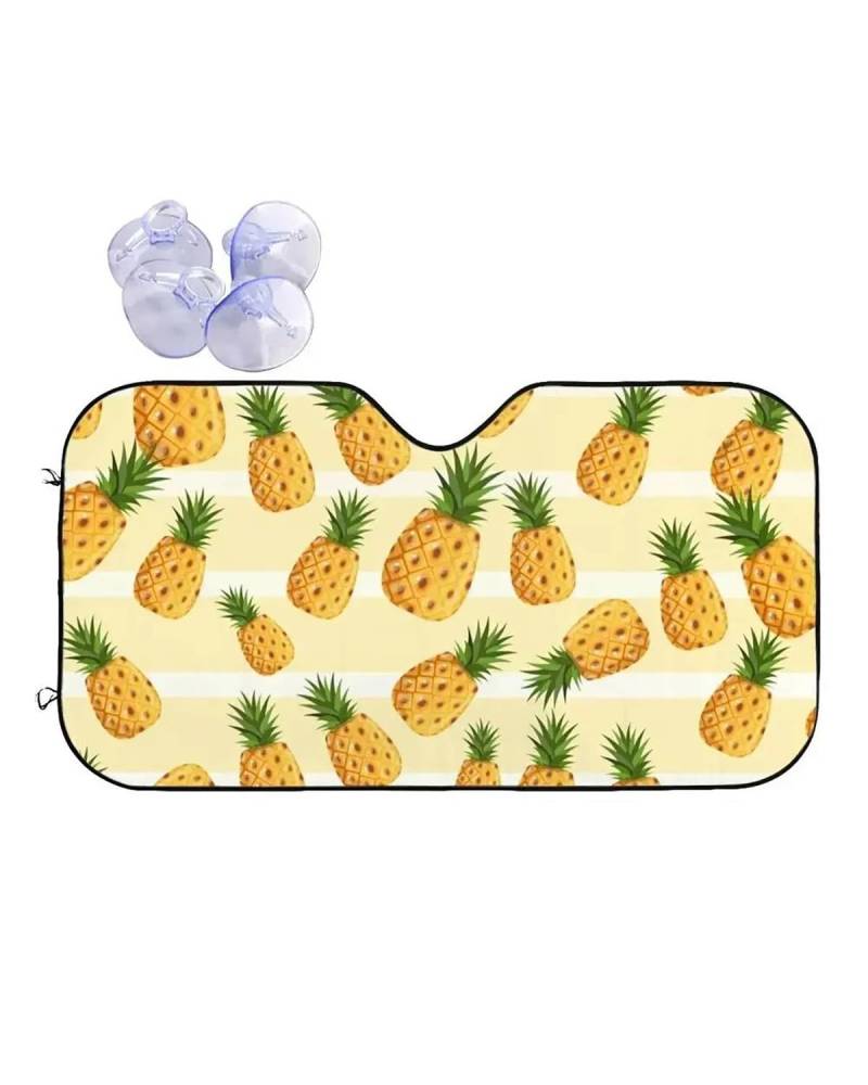 Auto Sonnenschutz Vorhang Ananas Windschutzscheibe Sonnenschirm Obst Persönlichkeit Abdeckung Front Block Fenster Auto Fenster Windschutzscheibe Abdeckung Blin Auto Sonnenblende(W 130cm H 70cm) von MNNZHG