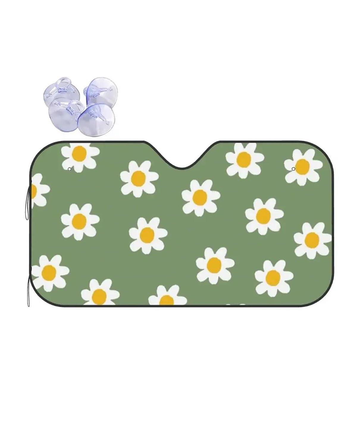 Auto Sonnenschutz Vorhang Daisy Green Sonnenschutz Windschutzscheibe Persönlichkeit Abdeckung Frontblockfenster 76x140cm Auto Sonnenschutz Autoabdeckungen Auto Sonnenblende(W 130cm H 70cm) von MNNZHG