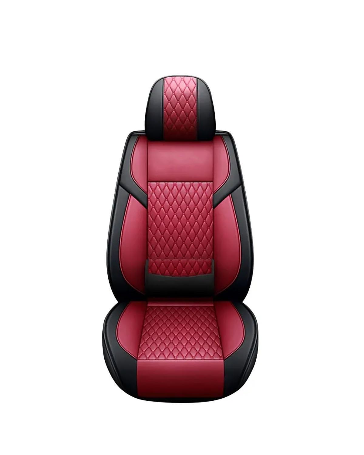 Autositzbezüge Autositzkissen PU-Leder Autositzbezüge Universal Auto Protector Pad Für 5-Sitzer Automobil Autozubehör Autositzbezug(-01-Wine Red Front 1pc) von MNNZHG