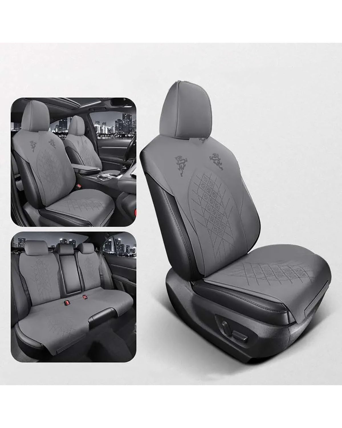 Autositzbezüge Für Toyotaes Für Avalon Für Camry Baujahr 2019 2020 2021 2022 2023 Custom Fit Autozubehör Wildleder Sattel Sitzkissen Pad Halb Bedeckt Autositzbezug(-03-Standard Color 2) von MNNZHG