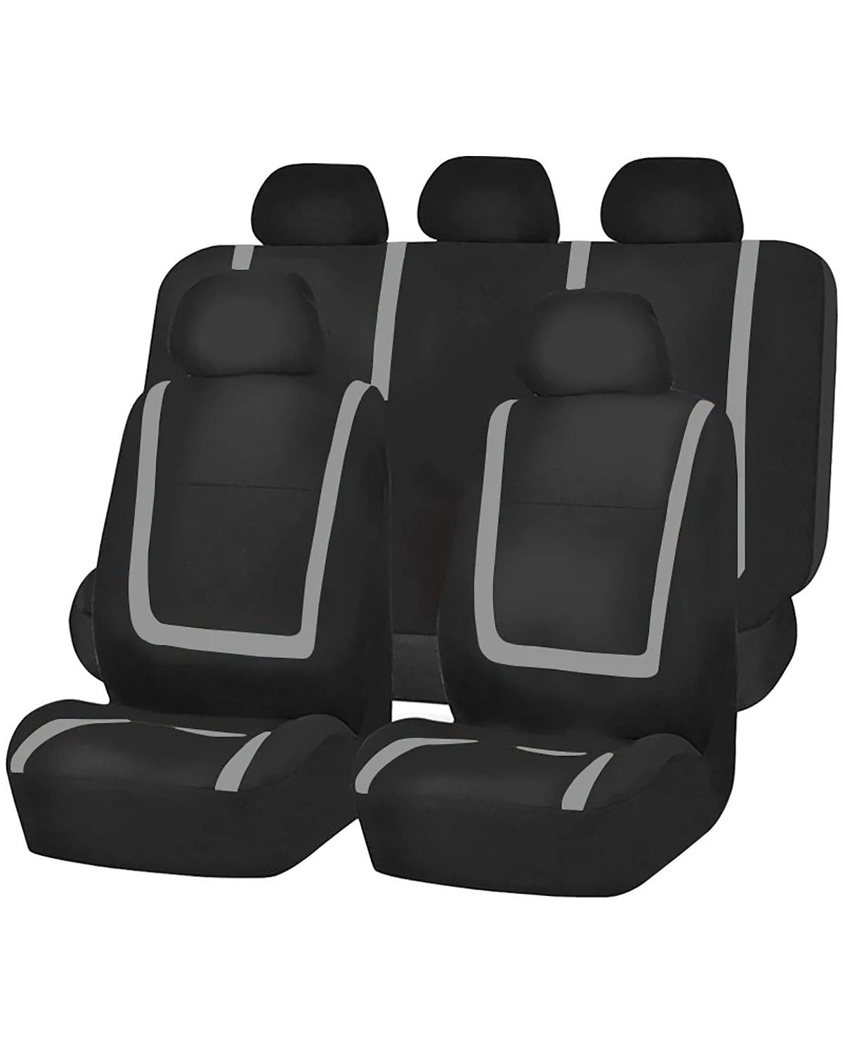 Autositzbezüge Komplettes Set Autositzbezug Stoff Universal Polyester Atmungsaktiv Waschbar Geeignet Für Auto LKW Van SUV Autozubehör Innenausstattung Autositzbezug(-01-Gray 5 Seat) von MNNZHG