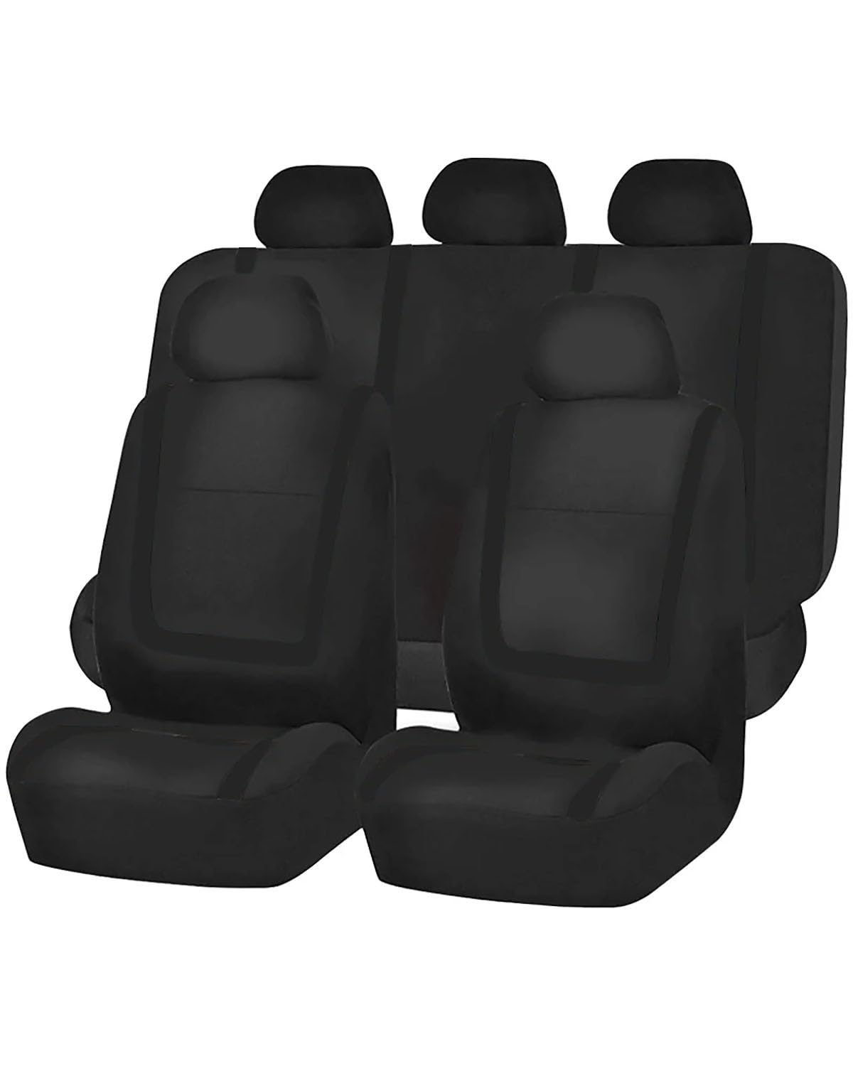 Autositzbezüge Komplettes Set Autositzbezug Stoff Universal Polyester Atmungsaktiv Waschbar Geeignet Für Auto LKW Van SUV Autozubehör Innenausstattung Autositzbezug(-02-Black 5 Seat) von MNNZHG