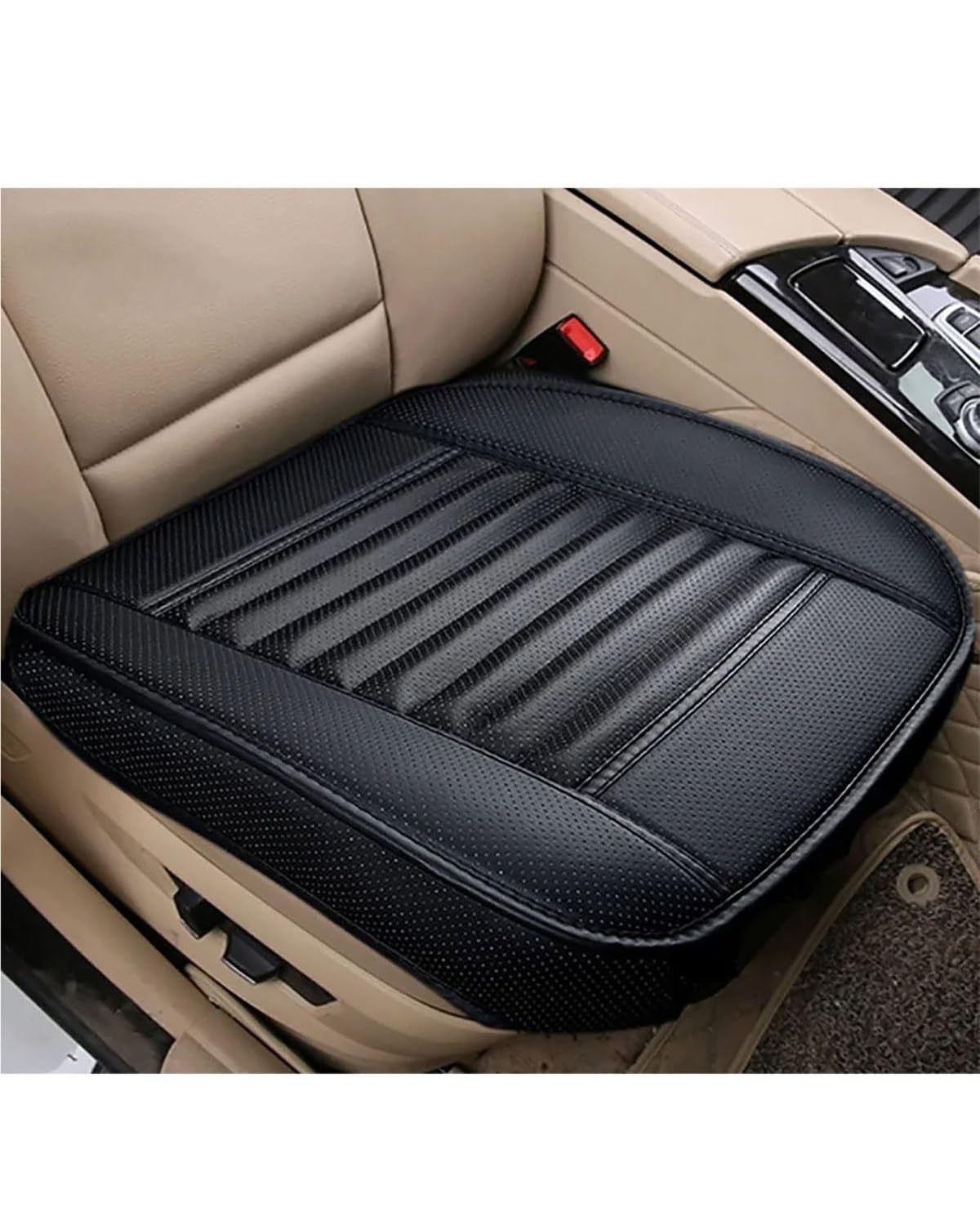 Autositzbezüge Ledersitzbezüge Autokissen Four Seasons Autos Sitzbezug Universal Pad Matten Schutz Für Autositz Autozubehör Autositzbezug(-05-2pcs Black) von MNNZHG