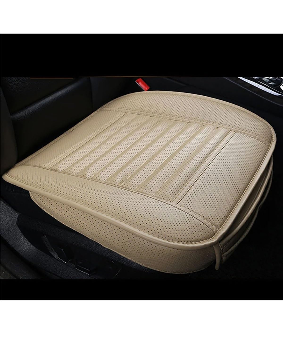 Autositzbezüge Ledersitzbezüge Autokissen Four Seasons Autos Sitzbezug Universal Pad Matten Schutz Für Autositz Autozubehör Autositzbezug(-07-2pcs Beige) von MNNZHG