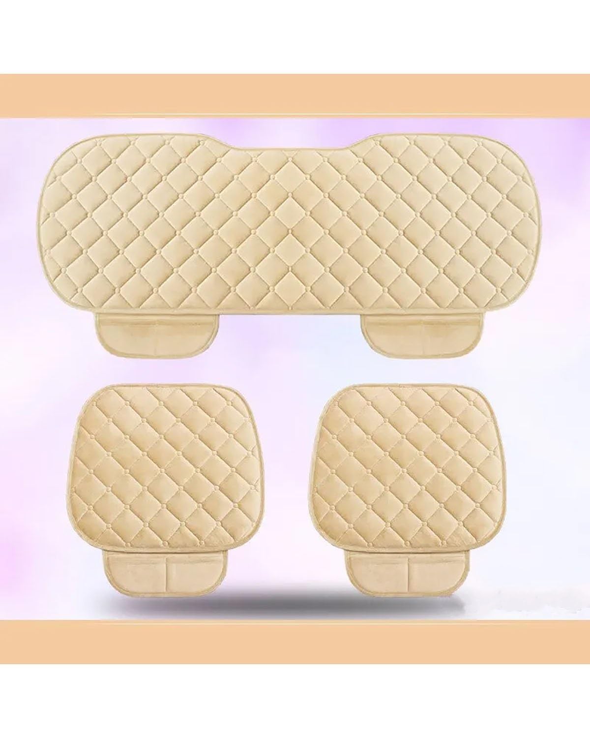 Autositzbezüge Universal Anti-Rutsch Warme Winter SUV Auto Sitzbezug Kissen Vorne Hinten Flachs Kissen Atmungsaktive Schutzmatte Pad Auto Zubehör Autositzbezug(-03-Beige Color) von MNNZHG