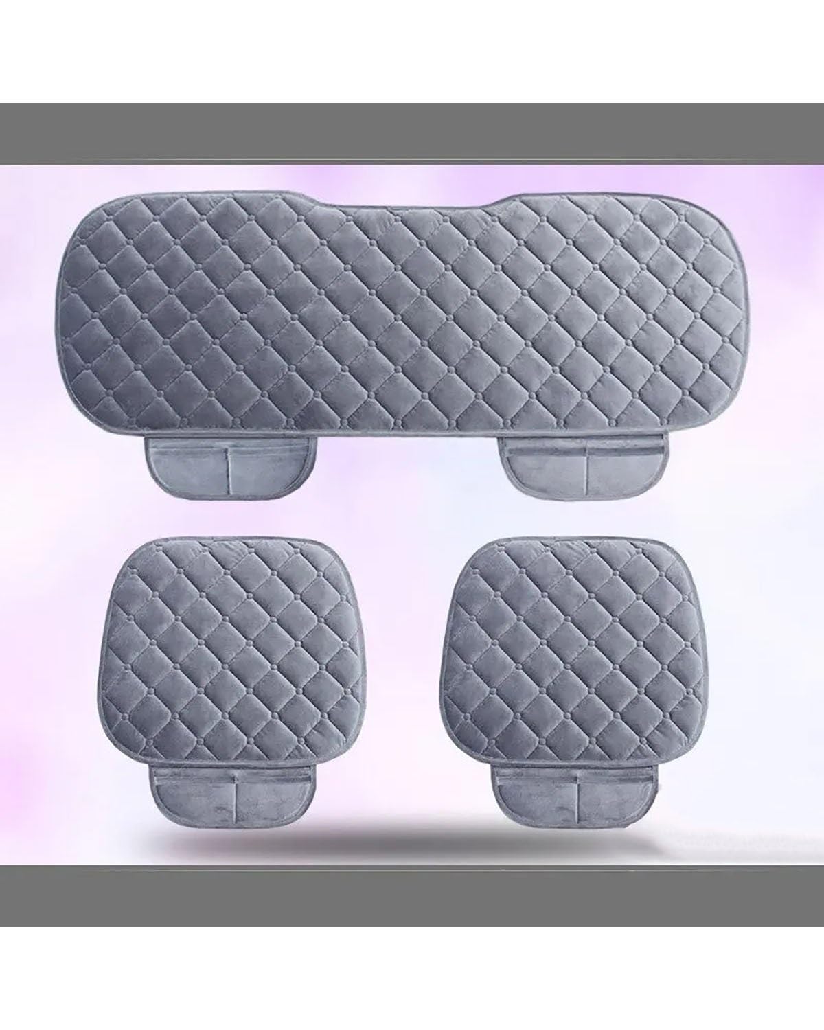 Autositzbezüge Universal Anti-Rutsch Warme Winter SUV Auto Sitzbezug Kissen Vorne Hinten Flachs Kissen Atmungsaktive Schutzmatte Pad Auto Zubehör Autositzbezug(-05-Gray Color) von MNNZHG