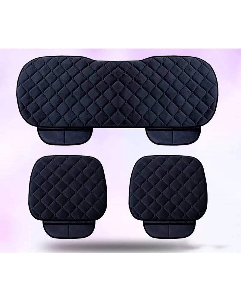 Autositzbezüge Universal Anti-Rutsch Warme Winter SUV Auto Sitzbezug Kissen Vorne Hinten Flachs Kissen Atmungsaktive Schutzmatte Pad Auto Zubehör Autositzbezug(-06-Black Color) von MNNZHG