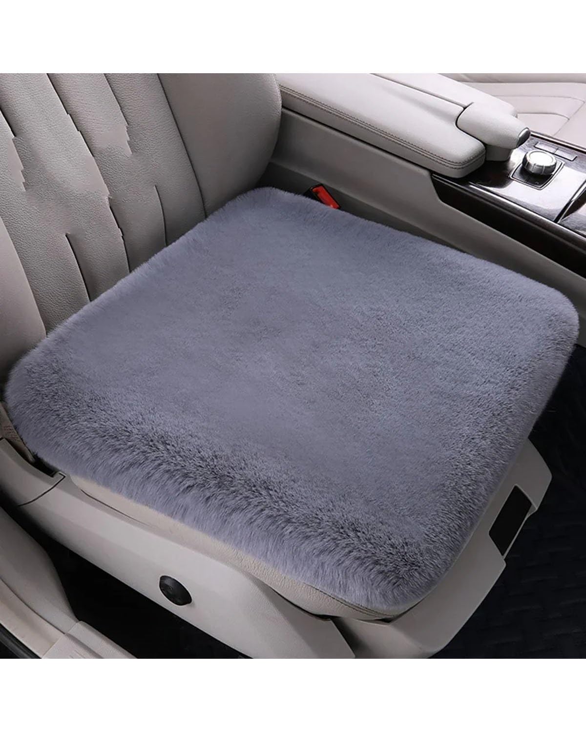 Autositzbezüge Universal-Autositzbezug Für Den Winter Warm Flauschig Plüsch Sitzkissen Atmungsaktiv Vorder- Und Rücksitzmatte Innenausstattung Für Auto LKW Autositzbezug(-01-11 Light Grey) von MNNZHG