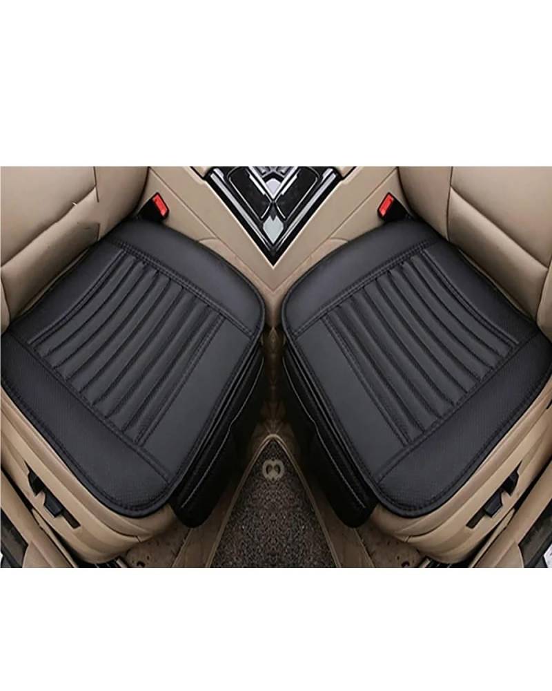 Autositzbezüge Vier Jahreszeiten Auto Sitzbezug PU Leder Autos Sitzkissen Autos Seat Protector Universal Auto Stuhl Pad Matte Auto Zubehör Autositzbezug(10-Front Black line 2pc) von MNNZHG