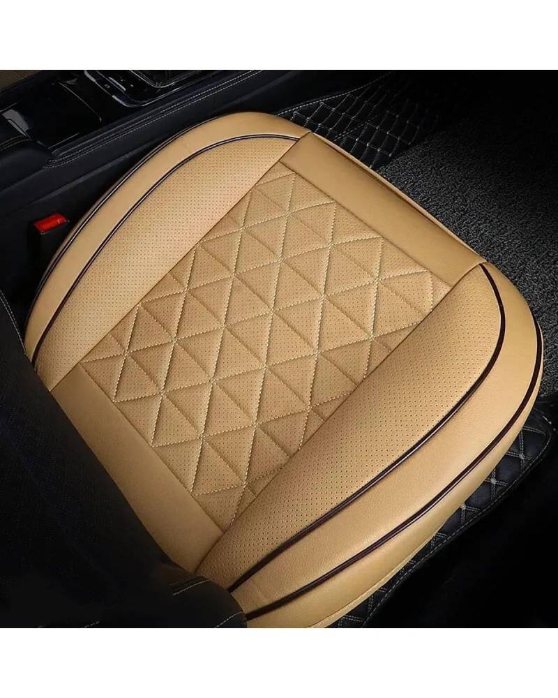 Autositzbezüge Vorderer Autositzbezug PU-Leder Autositzkissen Autos Sitzschutz Universal Auto Stuhl Pad Matte Autozubehör Autositzbezug(-02-beige 1pc) von MNNZHG