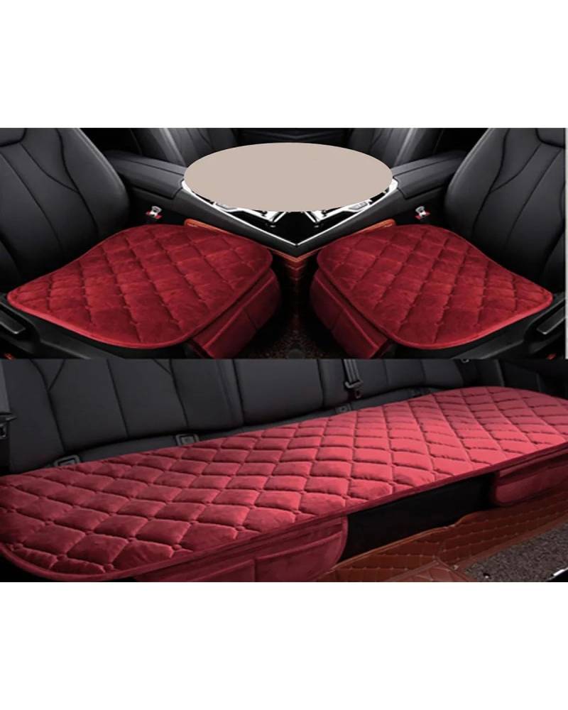 Autositzbezüge Winter Auto Sitzbezug Universal Vorne Hinten Sitz Pad Fahrzeug Auto Sitzkissen Auto Seat Protector Sitzbezüge Paar Abdeckungen Autositzbezug(-15-3pcs red) von MNNZHG